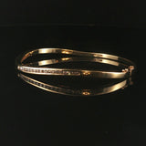 14k Yellow Gold and 0.50cttw Diamond 10.6g Curved Bangle Bracelet 6.5"