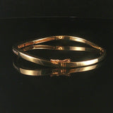 14k Yellow Gold and 0.50cttw Diamond 10.6g Curved Bangle Bracelet 6.5"