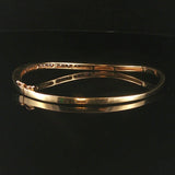 14k Yellow Gold and 0.50cttw Diamond 10.6g Curved Bangle Bracelet 6.5"