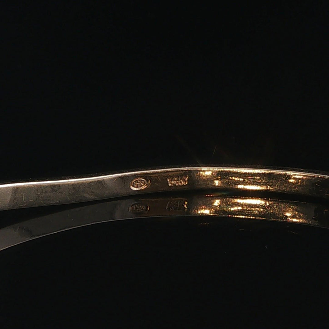 14k Yellow Gold and 0.50cttw Diamond 10.6g Curved Bangle Bracelet 6.5"