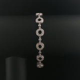 14k White Gold and 1cttw Diamond 10g Circle Link Bracelet 7"