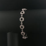 14k White Gold and 1cttw Diamond 10g Circle Link Bracelet 7"