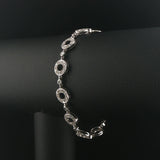 14k White Gold and 1cttw Diamond 10g Circle Link Bracelet 7"
