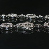14k White Gold and 1cttw Diamond 10g Circle Link Bracelet 7"