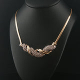 14k Yellow Gold and 1.50cttw Diamond Pendant Herringbone Link Necklace Italy 18"