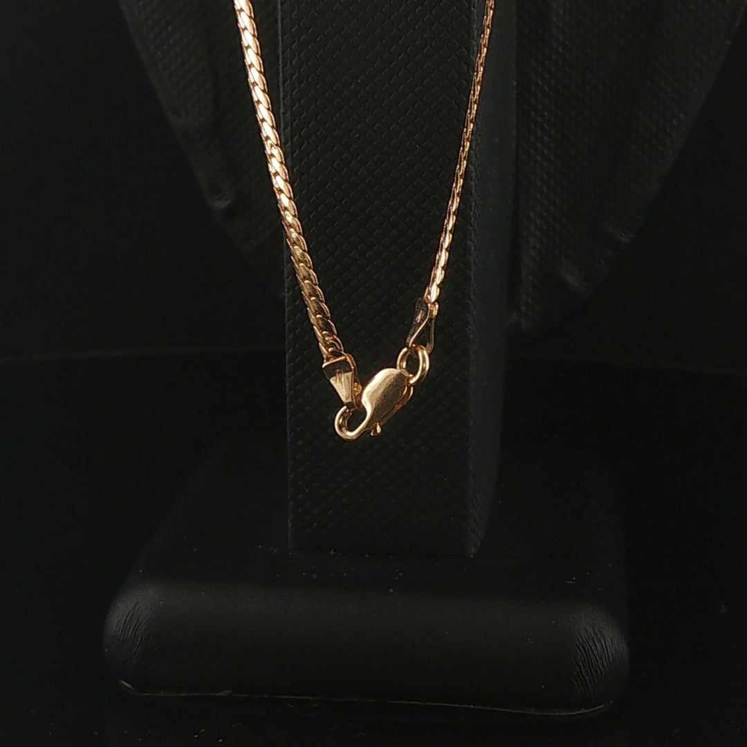 14k Yellow Gold and 1.50cttw Diamond Pendant Herringbone Link Necklace Italy 18"
