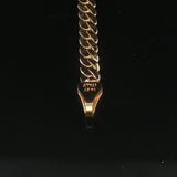 14k Yellow Gold and 1.50cttw Diamond Pendant Herringbone Link Necklace Italy 18"