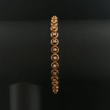 14k Yellow Gold and 0.50cttw Diamond Vintage Circle Link Bracelet 6.75"