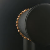 14k Yellow Gold and 0.50cttw Diamond Vintage Circle Link Bracelet 6.75"