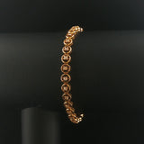 14k Yellow Gold and 0.50cttw Diamond Vintage Circle Link Bracelet 6.75"