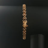 14k Yellow Gold and 0.50cttw Diamond Vintage Circle Link Bracelet 6.75"