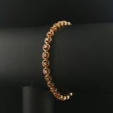 14k Yellow Gold and 0.50cttw Diamond Vintage Circle Link Bracelet 6.75"