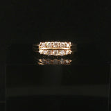 14k Yellow Gold 0.50cttw Diamond Two Row Band Ring Size 5.5