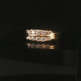 14k Yellow Gold 0.50cttw Diamond Two Row Band Ring Size 5.5