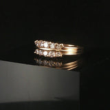 14k Yellow Gold 0.50cttw Diamond Two Row Band Ring Size 5.5