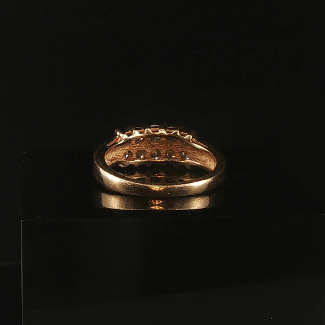 14k Yellow Gold 0.50cttw Diamond Two Row Band Ring Size 5.5