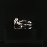 14k White Gold Blue Sapphire and Diamond Vintage Ring Size 7