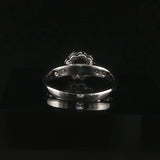14k White Gold Blue Sapphire and Diamond Vintage Ring Size 7