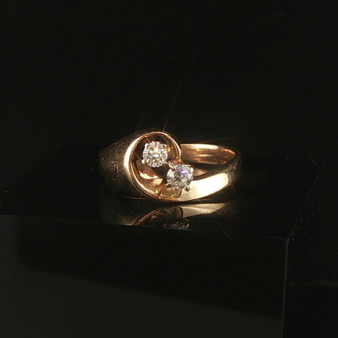 14k Yellow Gold 0.30cttw Two Diamond Fancy Ring Size 7.5