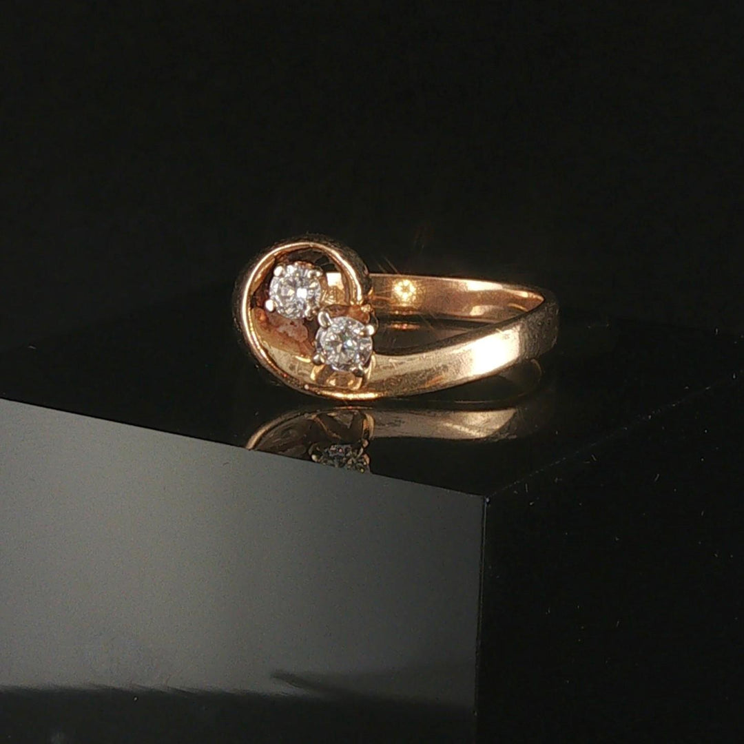 14k Yellow Gold 0.30cttw Two Diamond Fancy Ring Size 7.5