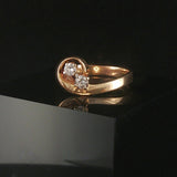 14k Yellow Gold 0.30cttw Two Diamond Fancy Ring Size 7.5