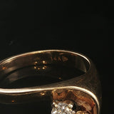 14k Yellow Gold 0.30cttw Two Diamond Fancy Ring Size 7.5