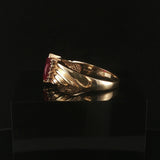 14k Yellow Gold Ruby and Diamond Vintage Band Ring Size 9.5