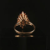 14k Yellow Gold Ruby and Diamond Vintage Cluster Ring Size 8