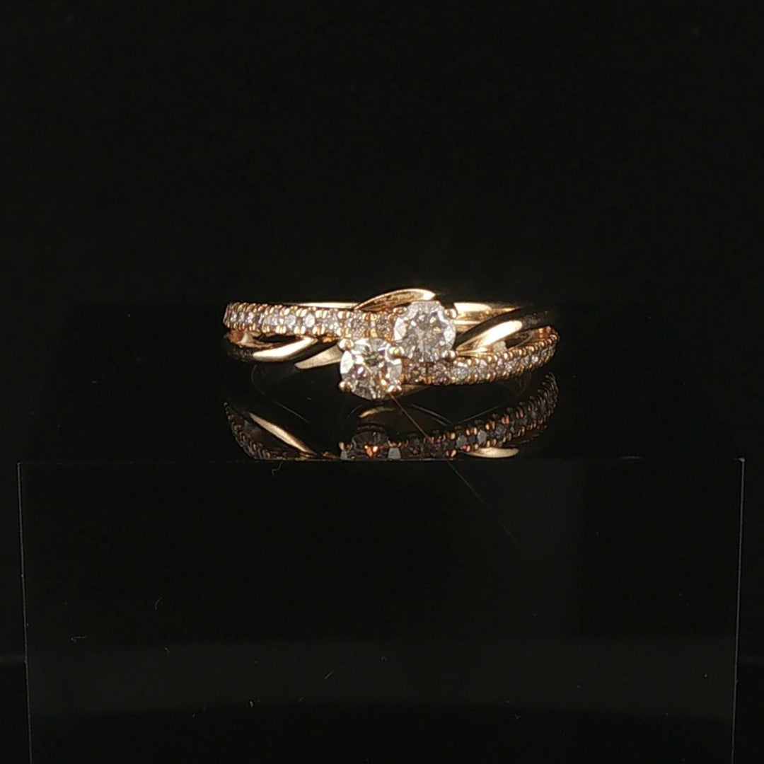 14k Yellow Gold 0.50cttw Diamond Bypass Band Ring Size 6.75