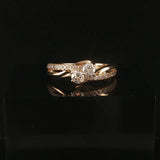 14k Yellow Gold 0.50cttw Diamond Bypass Band Ring Size 6.75