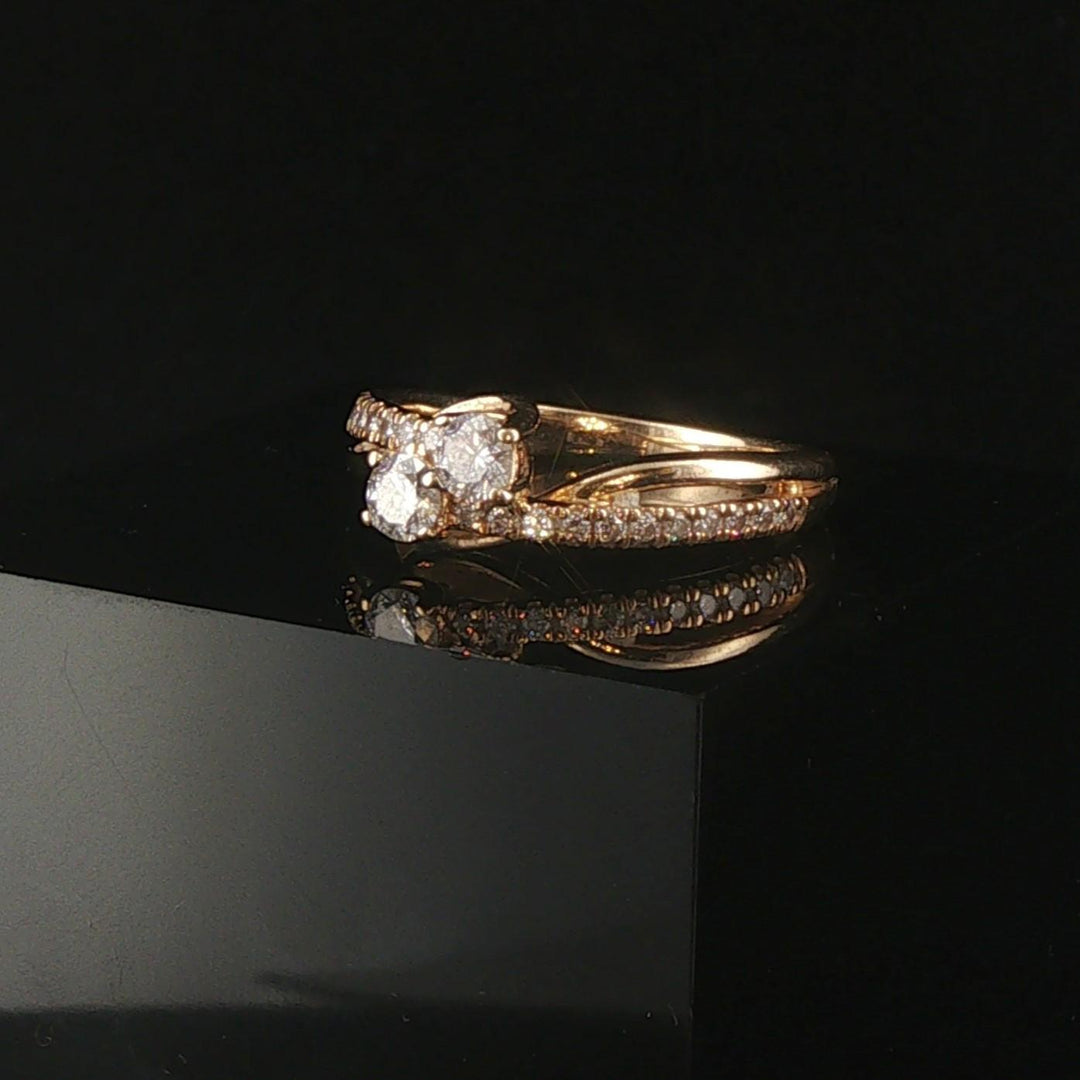 14k Yellow Gold 0.50cttw Diamond Bypass Band Ring Size 6.75