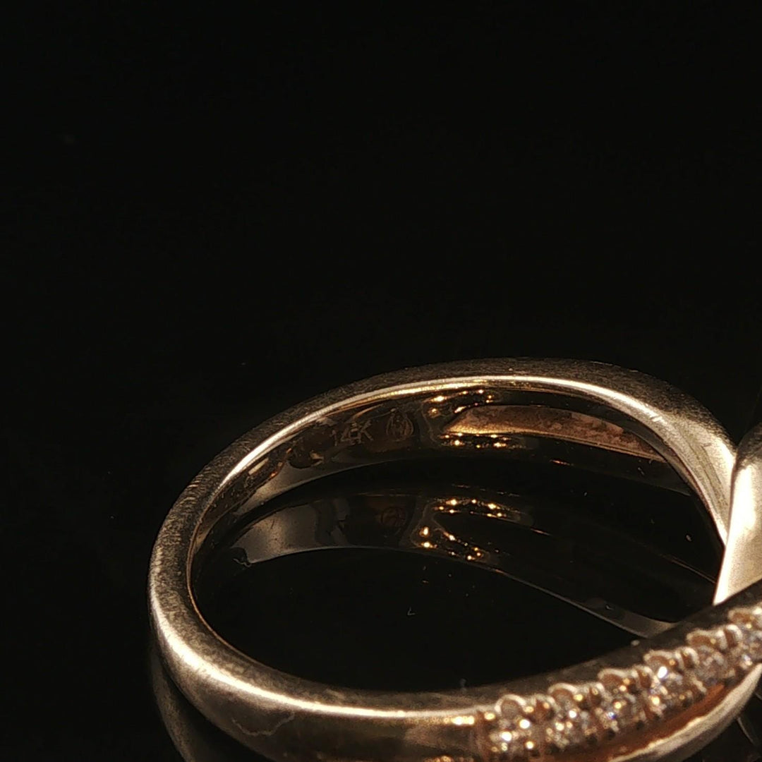 14k Yellow Gold 0.50cttw Diamond Bypass Band Ring Size 6.75
