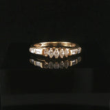 14k Yellow Gold and 0.35cttw Marquise and Baguette Diamond Ring Size 7