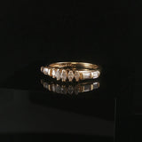 14k Yellow Gold and 0.35cttw Marquise and Baguette Diamond Ring Size 7