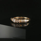 14k Yellow Gold and 0.35cttw Marquise and Baguette Diamond Ring Size 7