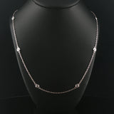 14k White Gold and 0.50cttw Diamonds by the Yard Necklace 24"