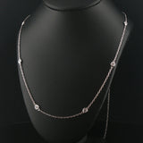 14k White Gold and 0.50cttw Diamonds by the Yard Necklace 24"