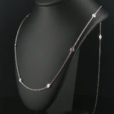 14k White Gold and 0.50cttw Diamonds by the Yard Necklace 24"