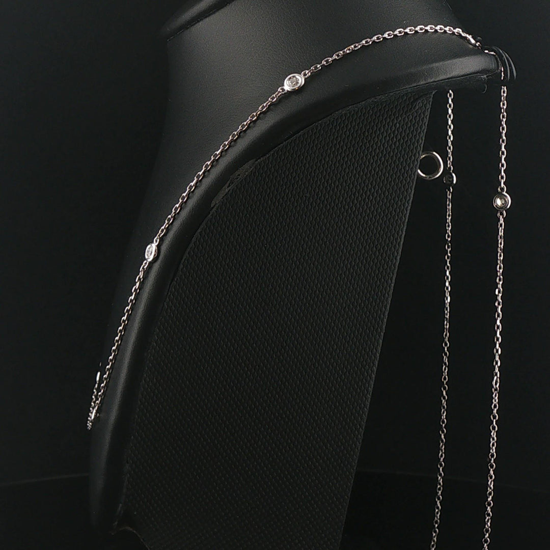 14k White Gold and 0.50cttw Diamonds by the Yard Necklace 24"