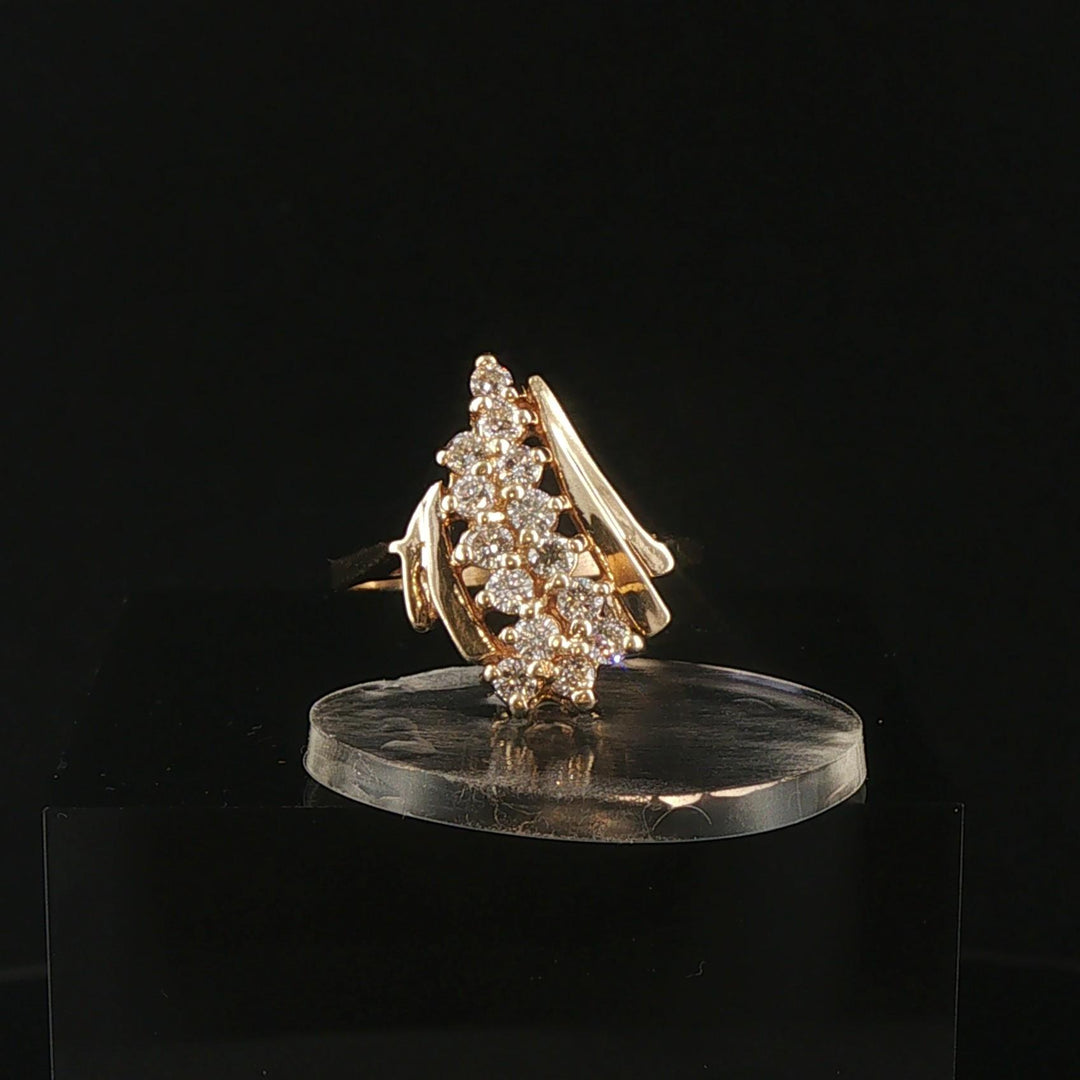 14k Yellow Gold 0.50cttw Diamond Ladies Fancy Ring Size 6.75