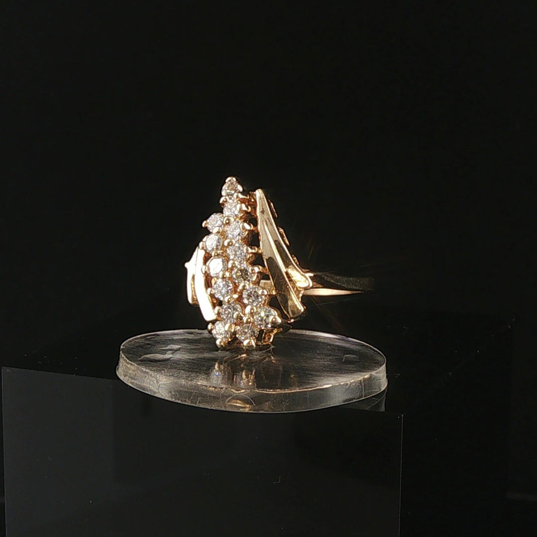 14k Yellow Gold 0.50cttw Diamond Ladies Fancy Ring Size 6.75