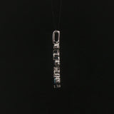 14k White Gold Blue Sapphire and Diamond Stick Pendant 1"