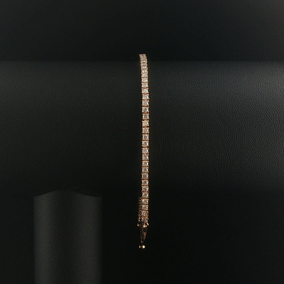 14k Yellow Gold and 1cttw Diamond Adjustable Bolo Tennis Bracelet
