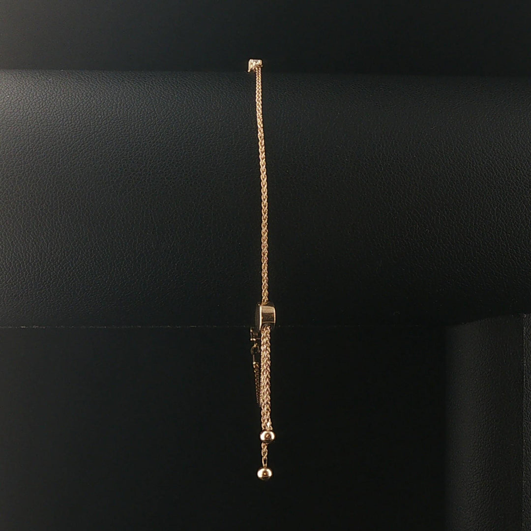 14k Yellow Gold and 1cttw Diamond Adjustable Bolo Tennis Bracelet