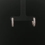 14k White Gold and 0.30cttw Bezel Set Diamonds Huggie Earrings