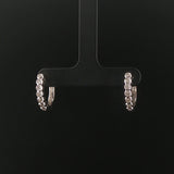 14k White Gold and 0.30cttw Bezel Set Diamonds Huggie Earrings