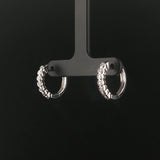 14k White Gold and 0.30cttw Bezel Set Diamonds Huggie Earrings