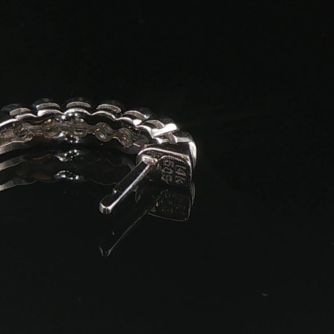 14k White Gold and 0.30cttw Bezel Set Diamonds Huggie Earrings