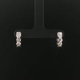 14k White Gold and 1cttw Six Diamond Huggie Earrings