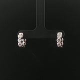 14k White Gold and 1cttw Six Diamond Huggie Earrings